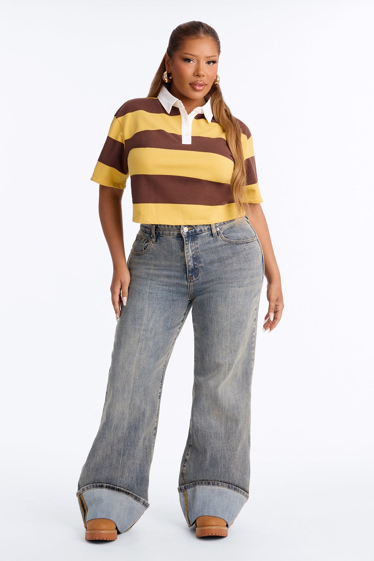 Sporty Era Polo Shirt - Mustard/combo.