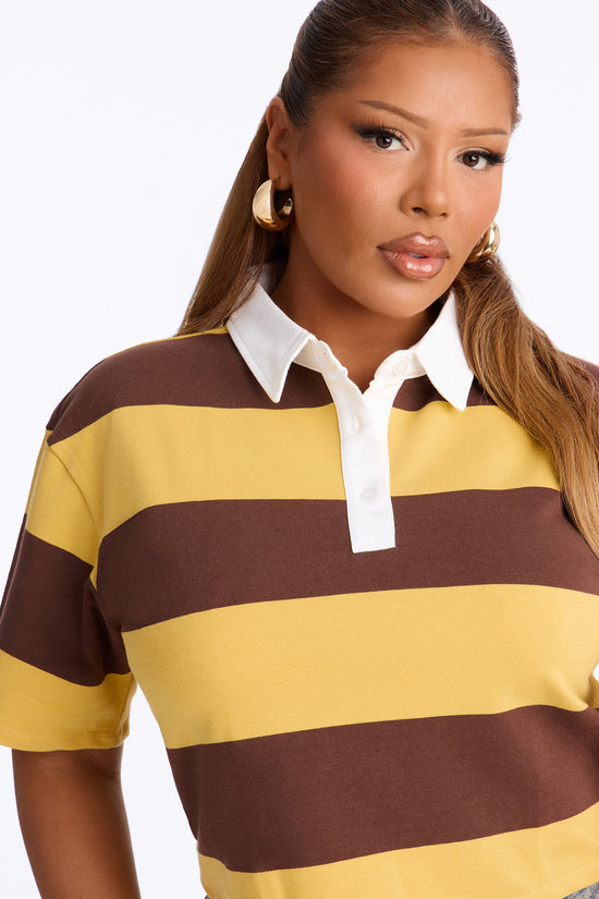 Sporty Era Polo Shirt - Mustard/combo.
