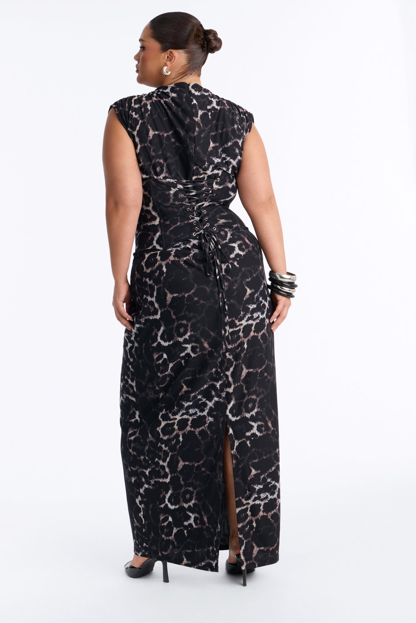 Dinner Date Corset Maxi Dress Set - Black/combo.